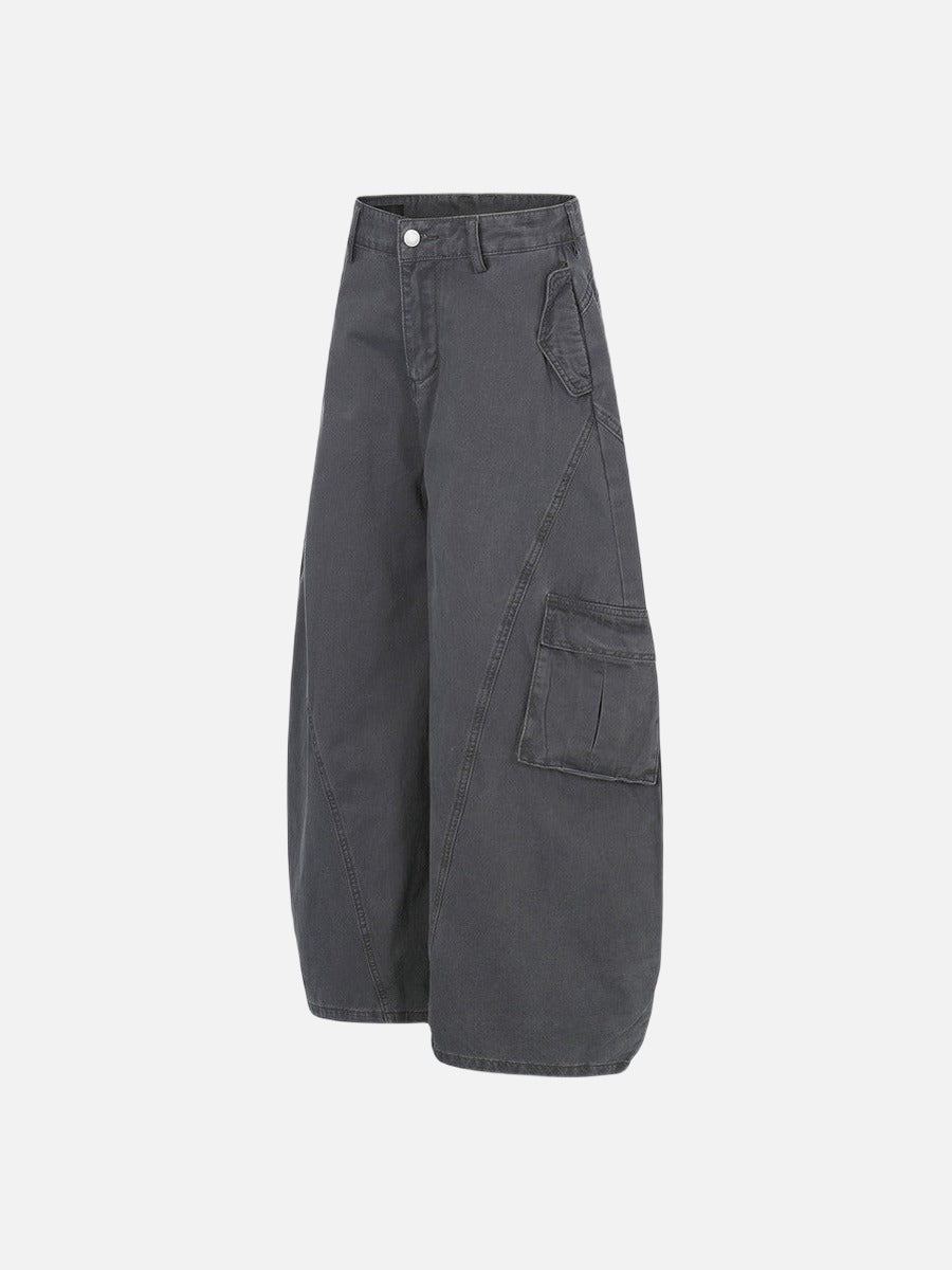Balloon-Leg Cargo Pants - Wide-Leg