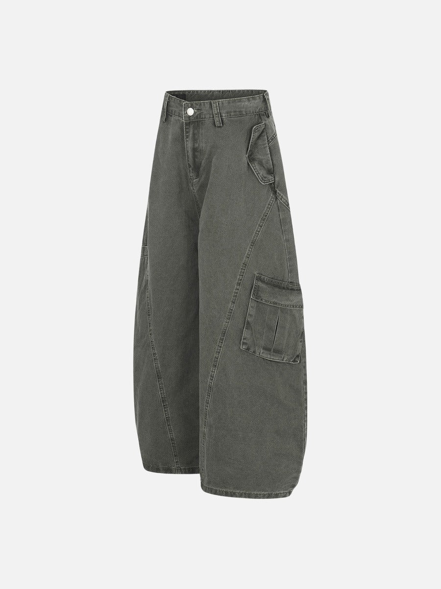 Balloon-Leg Cargo Pants - Wide-Leg