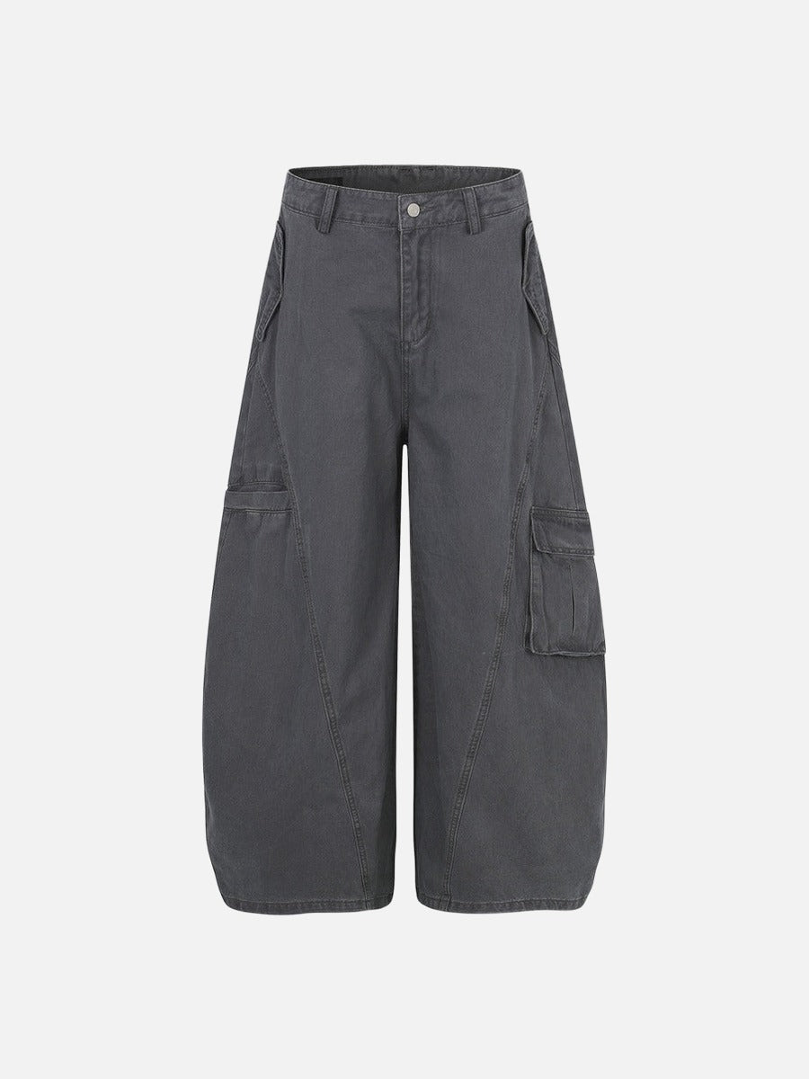 Balloon-Leg Cargo Pants - Wide-Leg