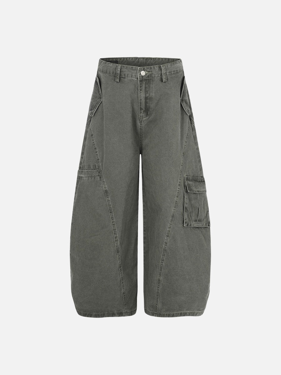 Balloon-Leg Cargo Pants - Wide-Leg