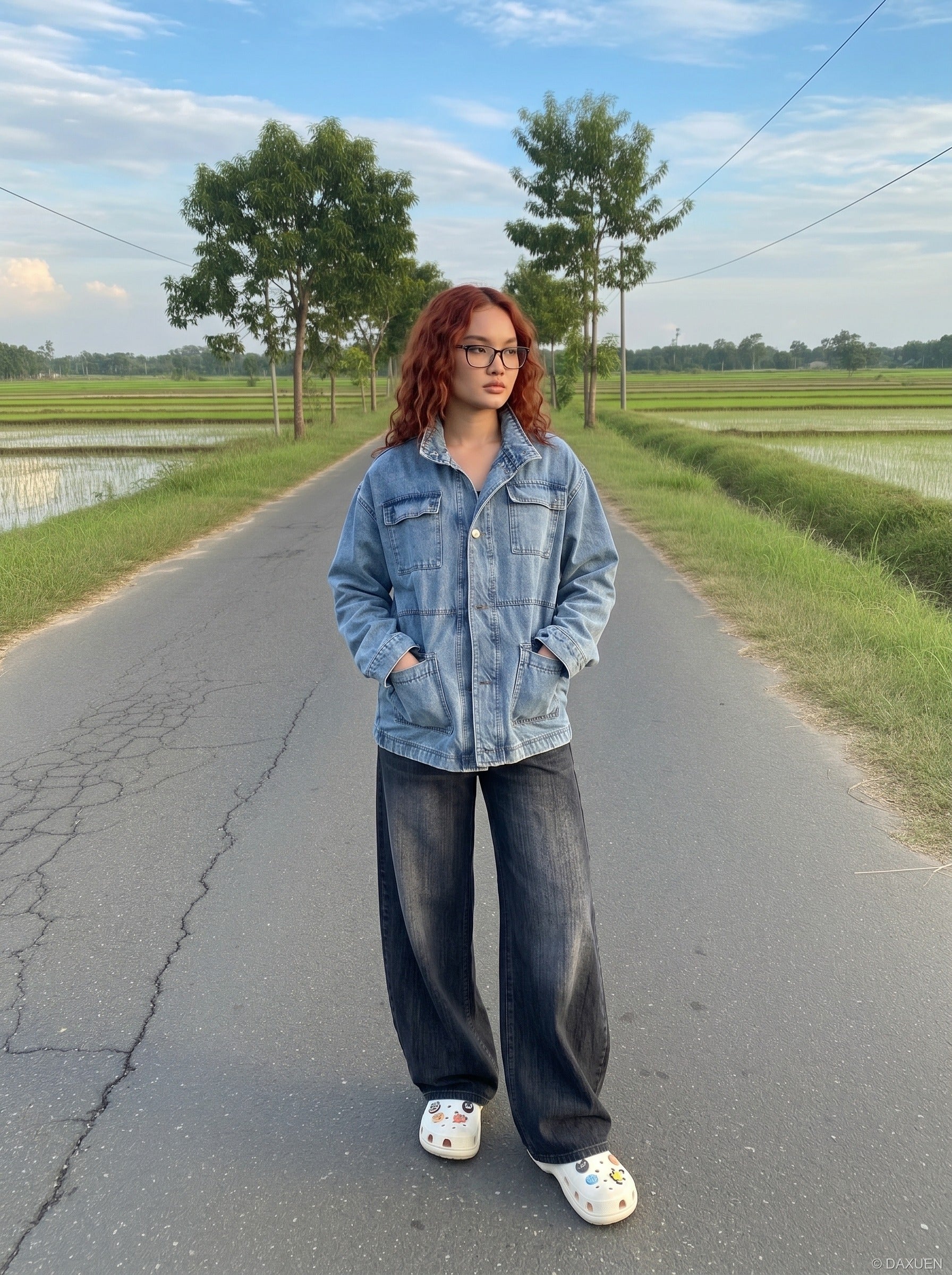 Balloon Leg Vintage Wash Jeans