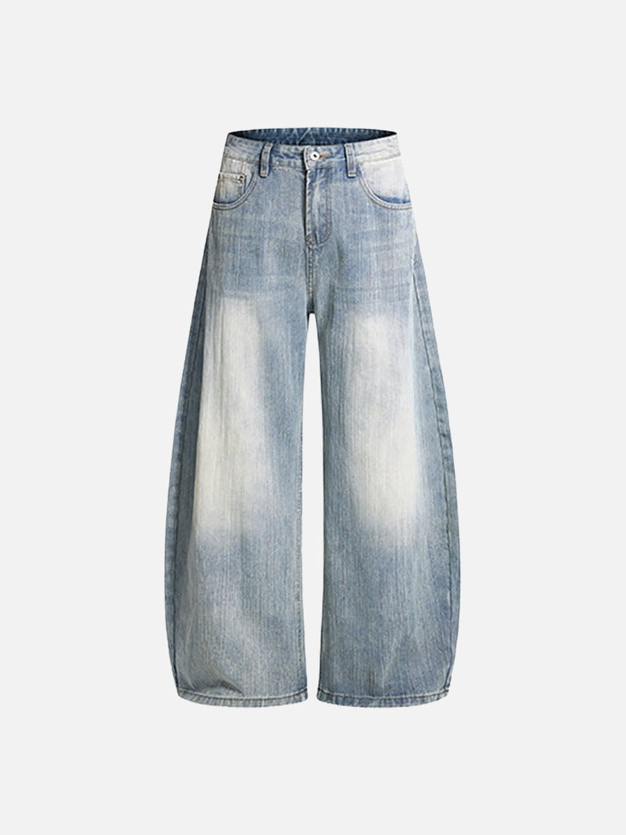 Balloon Leg Vintage Wash Jeans