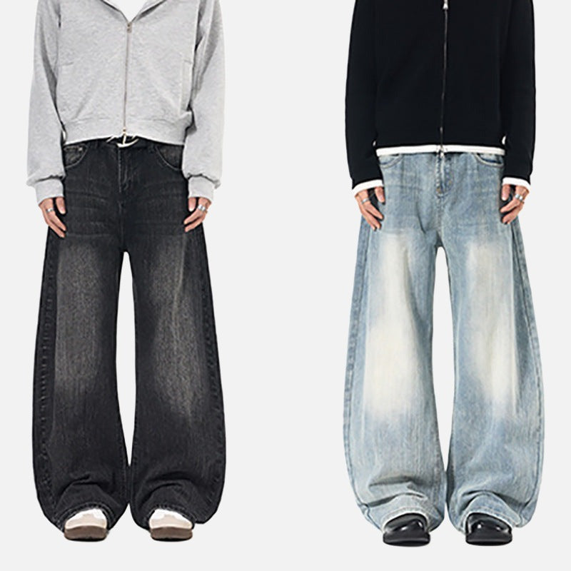 Balloon Leg Vintage Wash Jeans