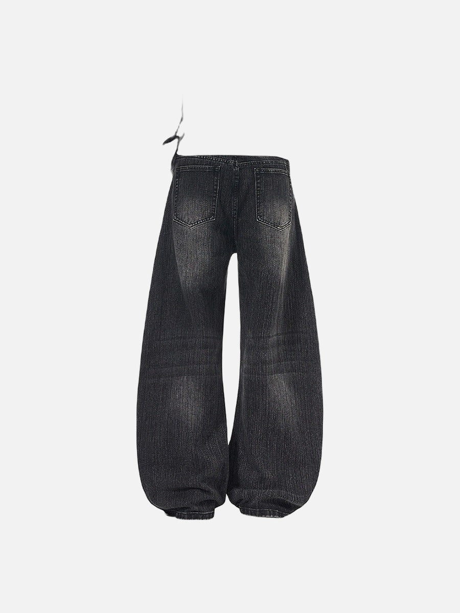 Balloon Leg Vintage Wash Jeans