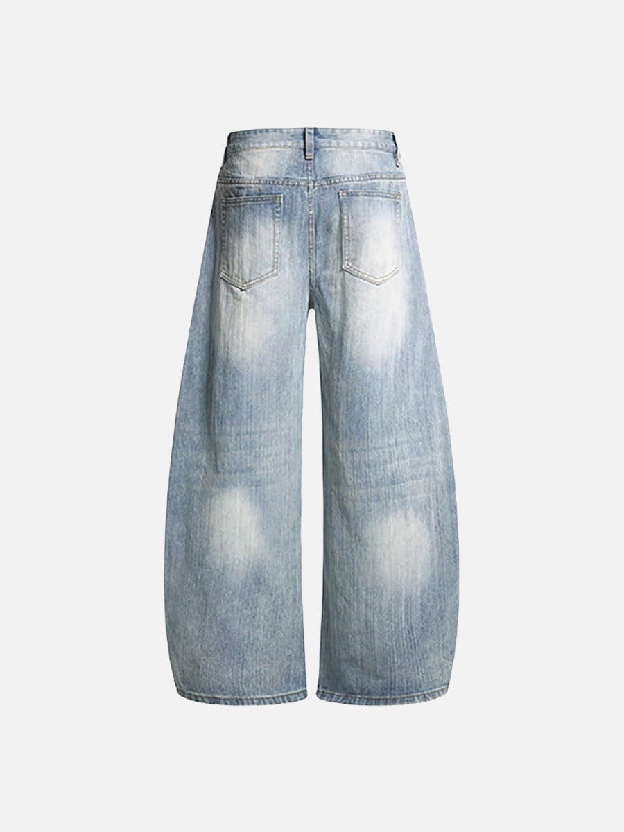 Balloon Leg Vintage Wash Jeans