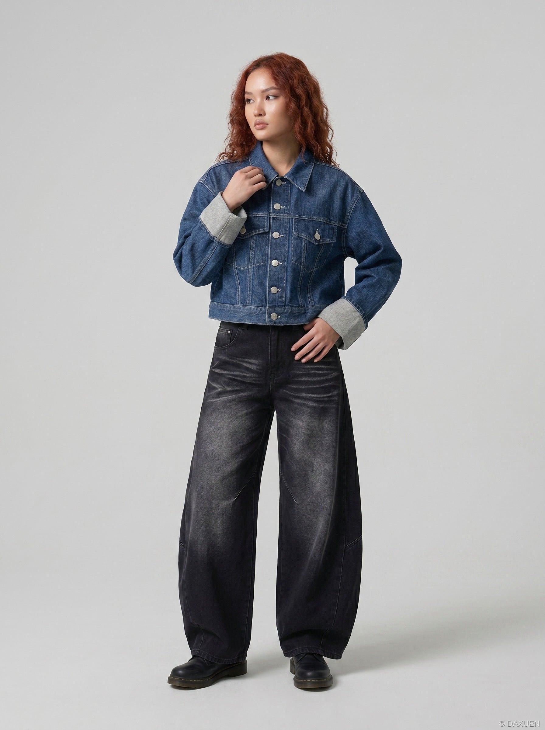 Balloon Wide-Leg Denim Jeans