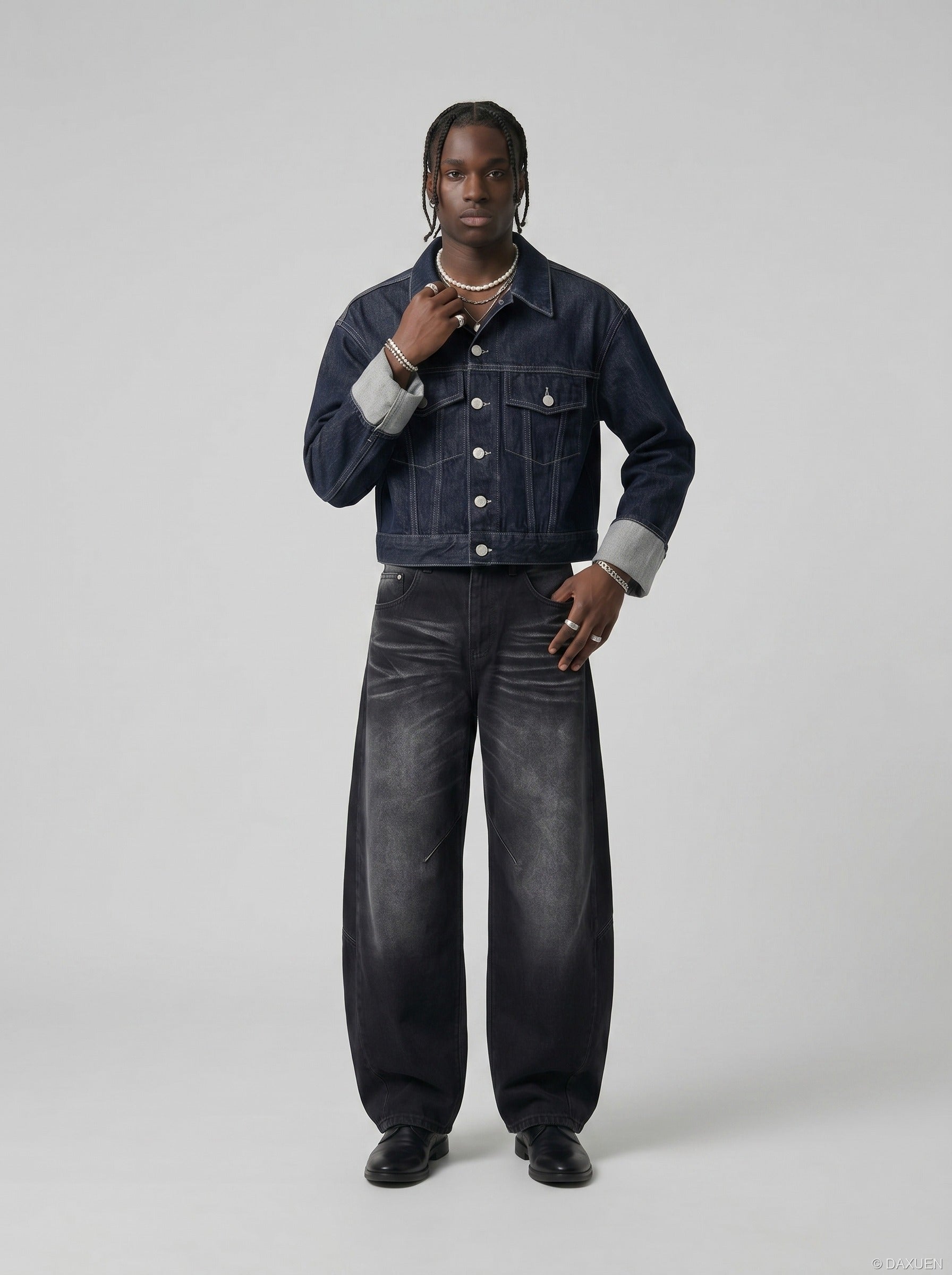 Balloon Wide-Leg Denim Jeans
