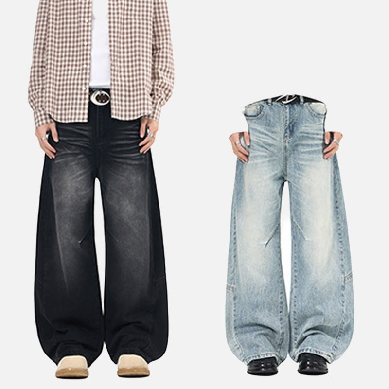 Balloon Wide-Leg Denim Jeans