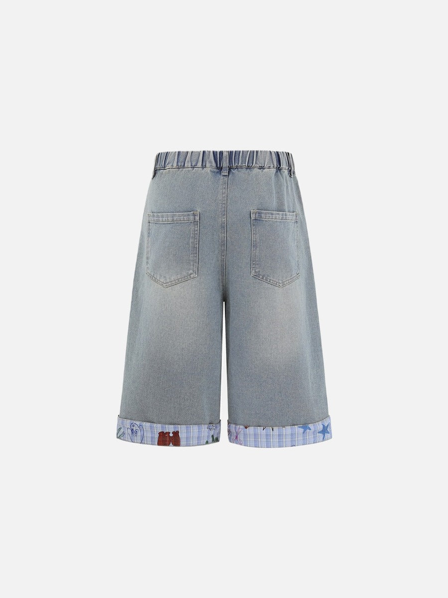 Be Nola Embroidered Denim Jort