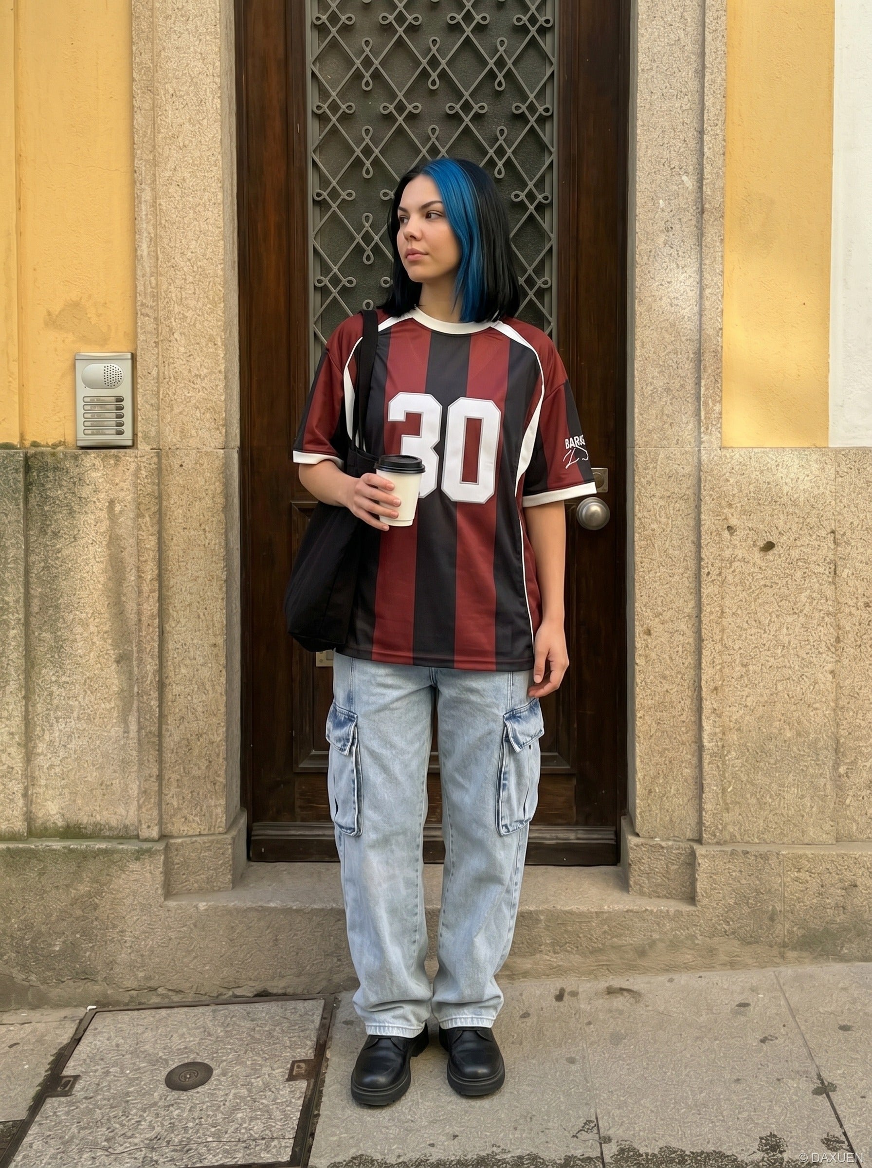 Bold Striped Oversized Tee
