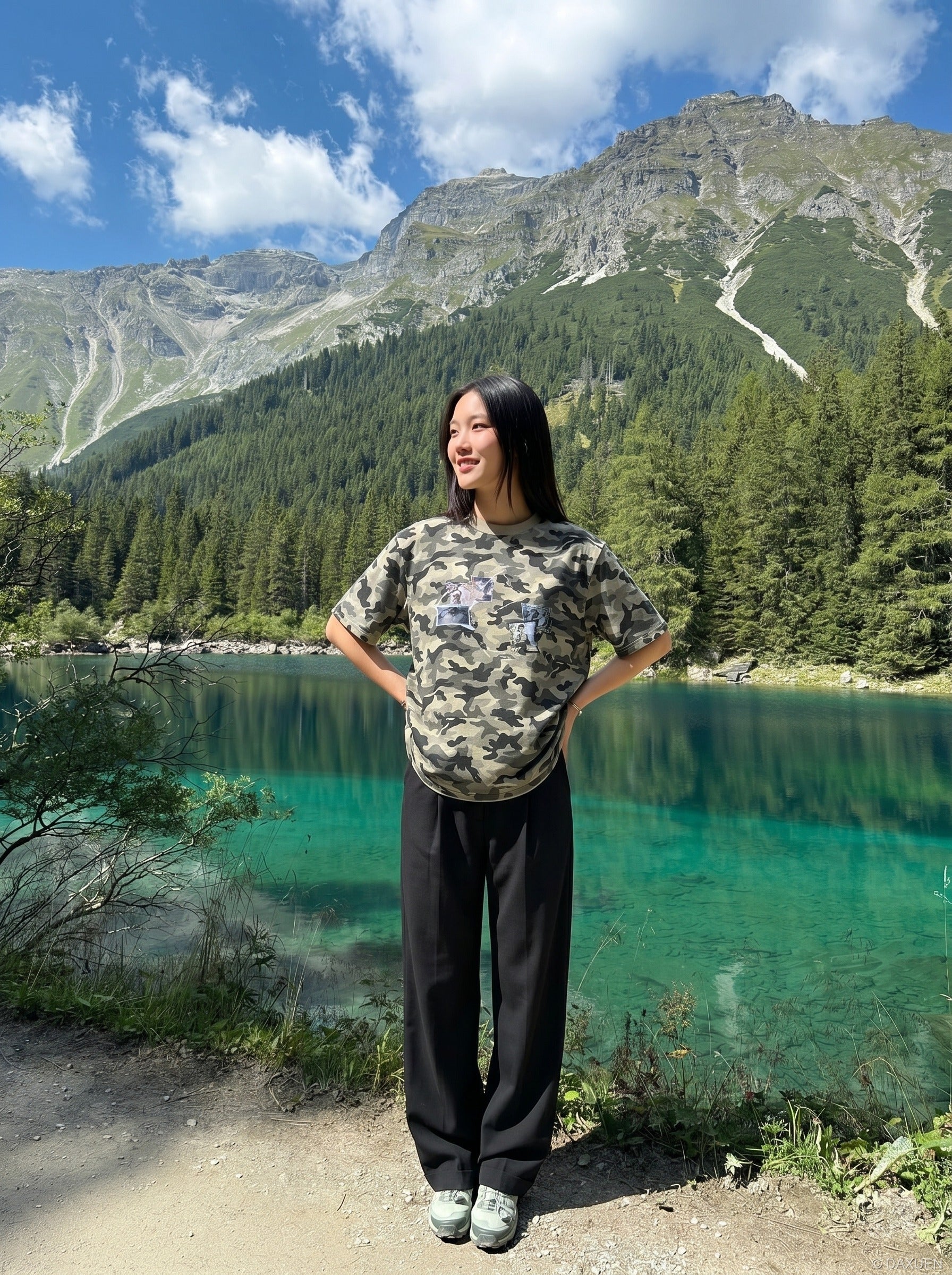 Camiseta estampada de camuflaje