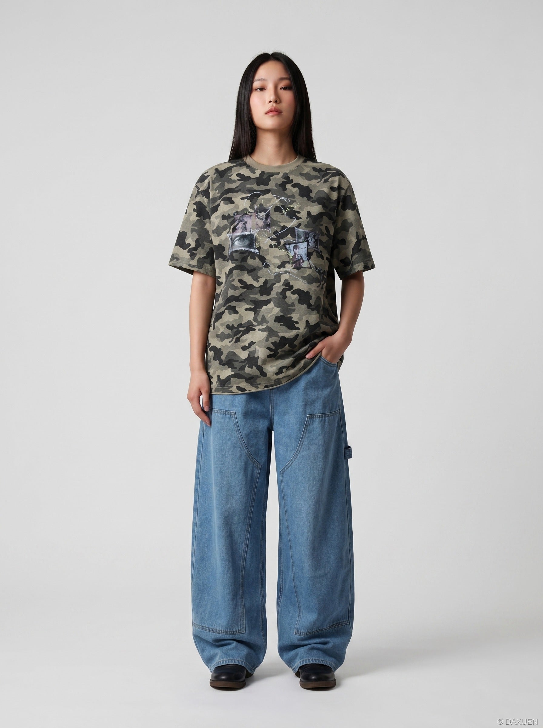 Camiseta estampada de camuflaje
