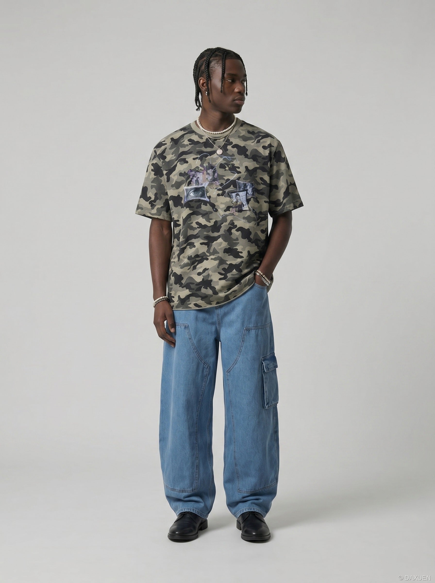 Camiseta estampada de camuflaje