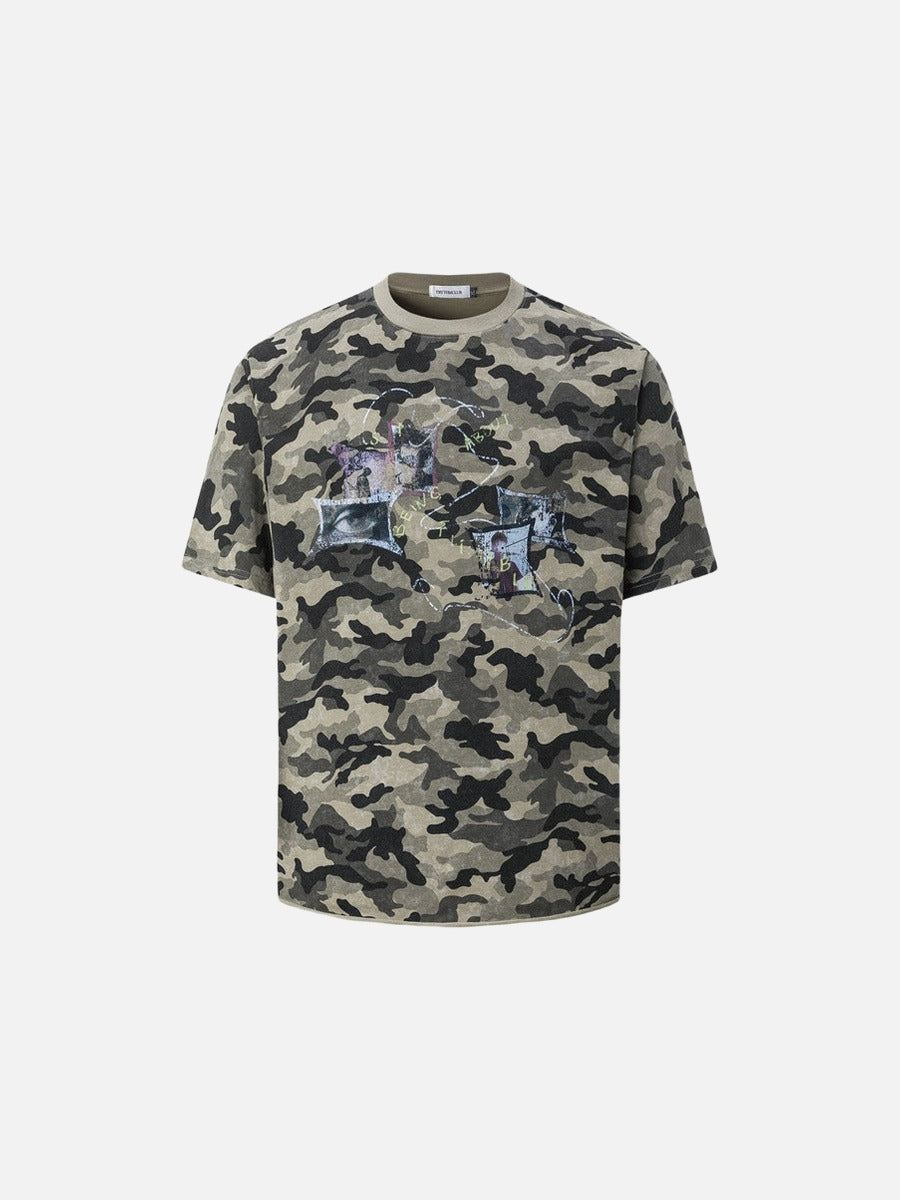 Camiseta estampada de camuflaje