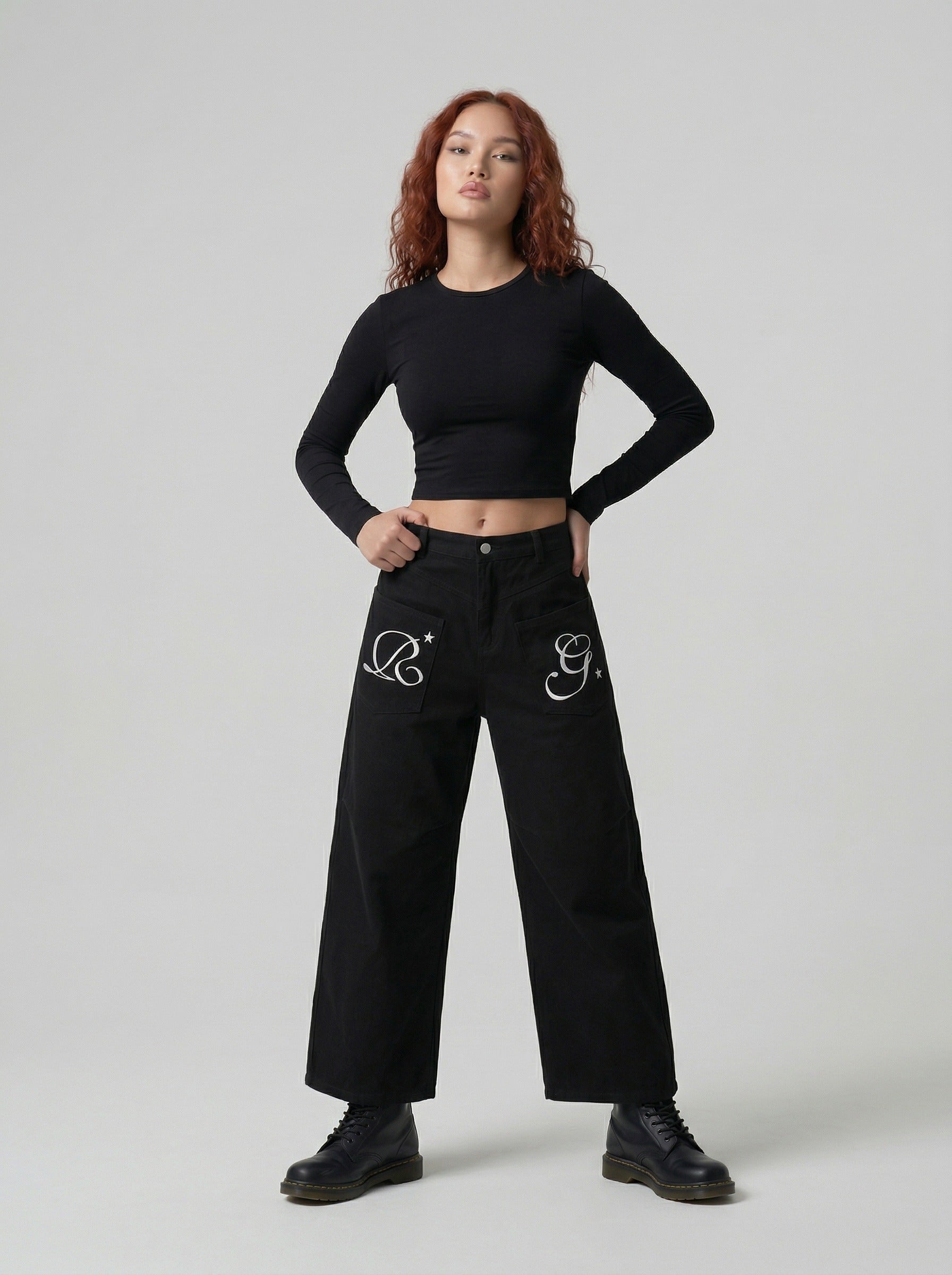 Pantalones cargo cropped de pernera ancha