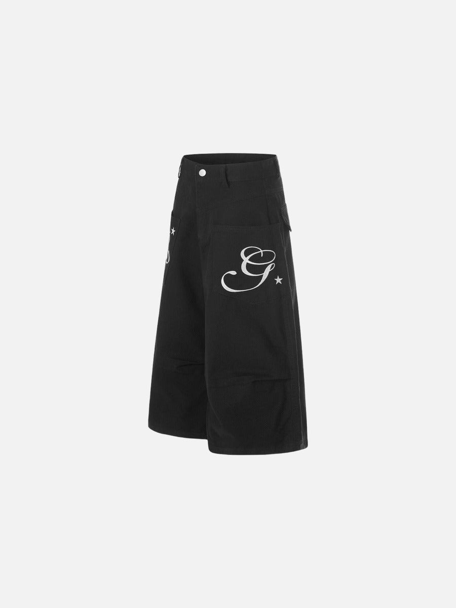 Pantalones cargo cropped de pernera ancha