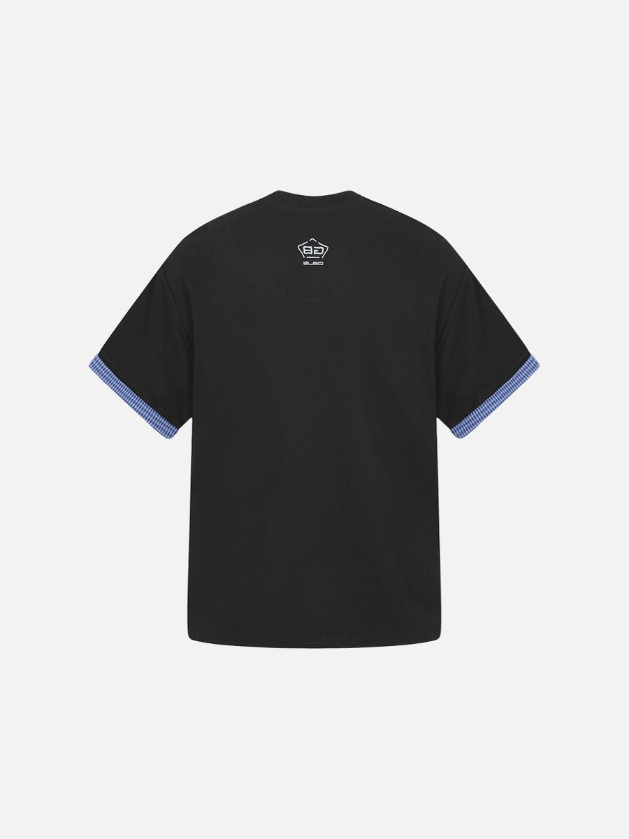 Camiseta informal con cuello en V y muesca