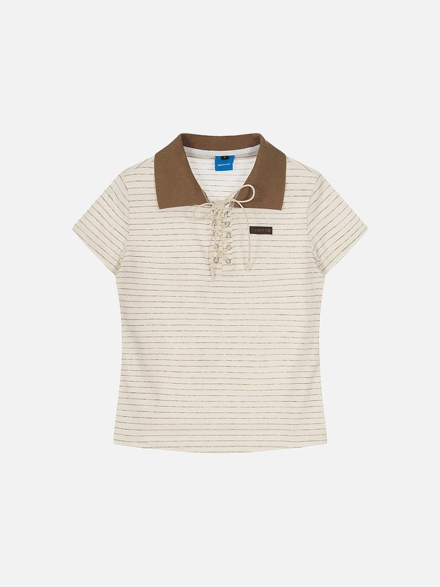 Polo a Rayas Chic con Cordones