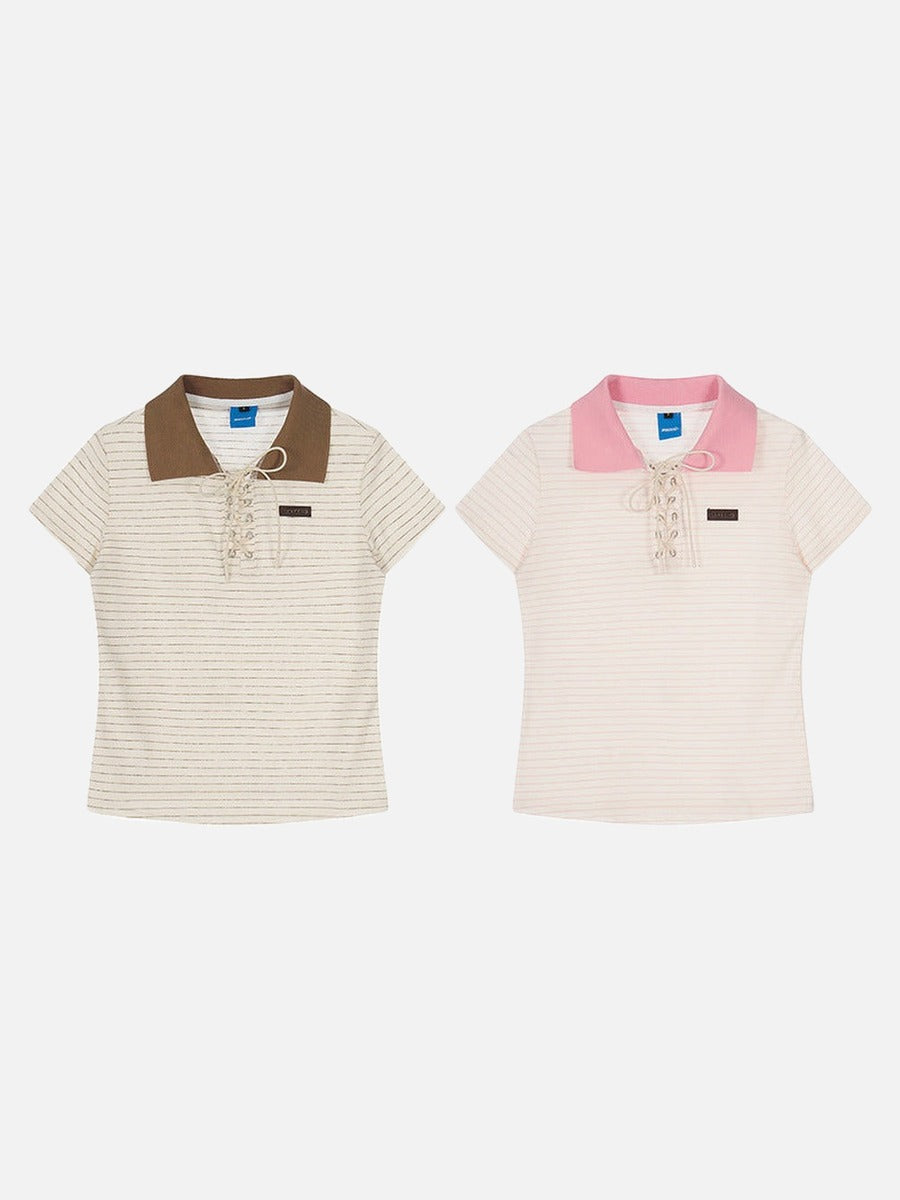 Polo a Rayas Chic con Cordones