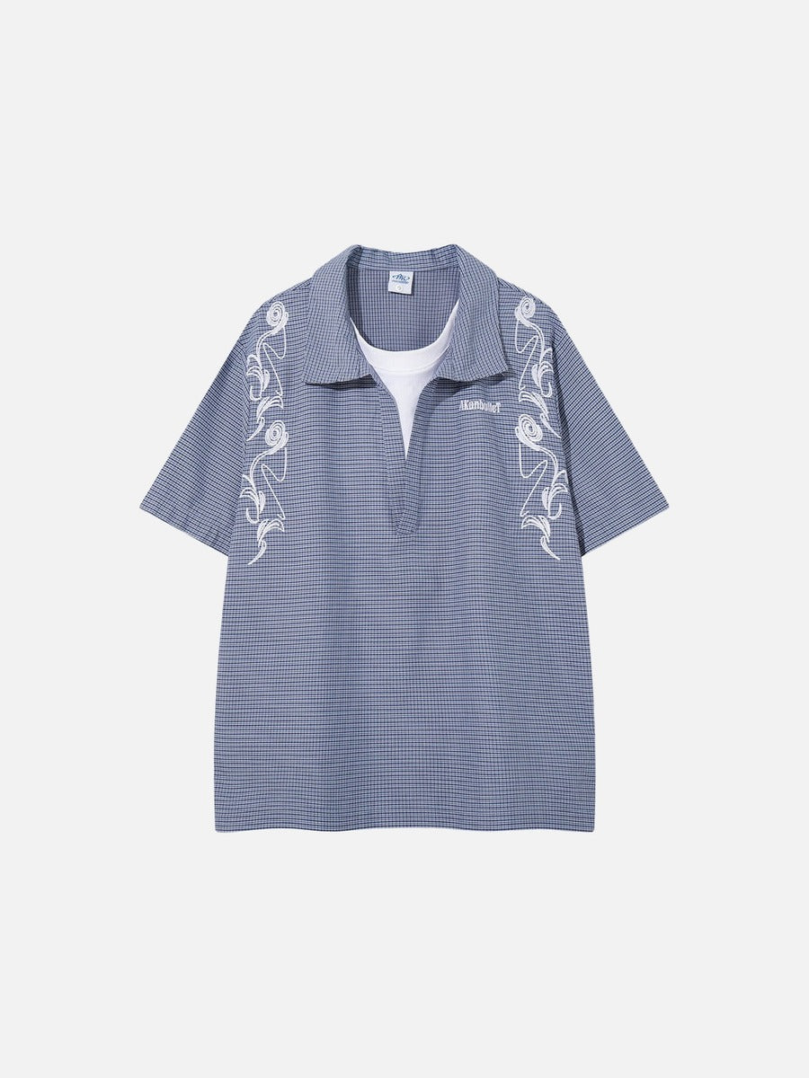 Camisa con cuello de pico bordada Chill