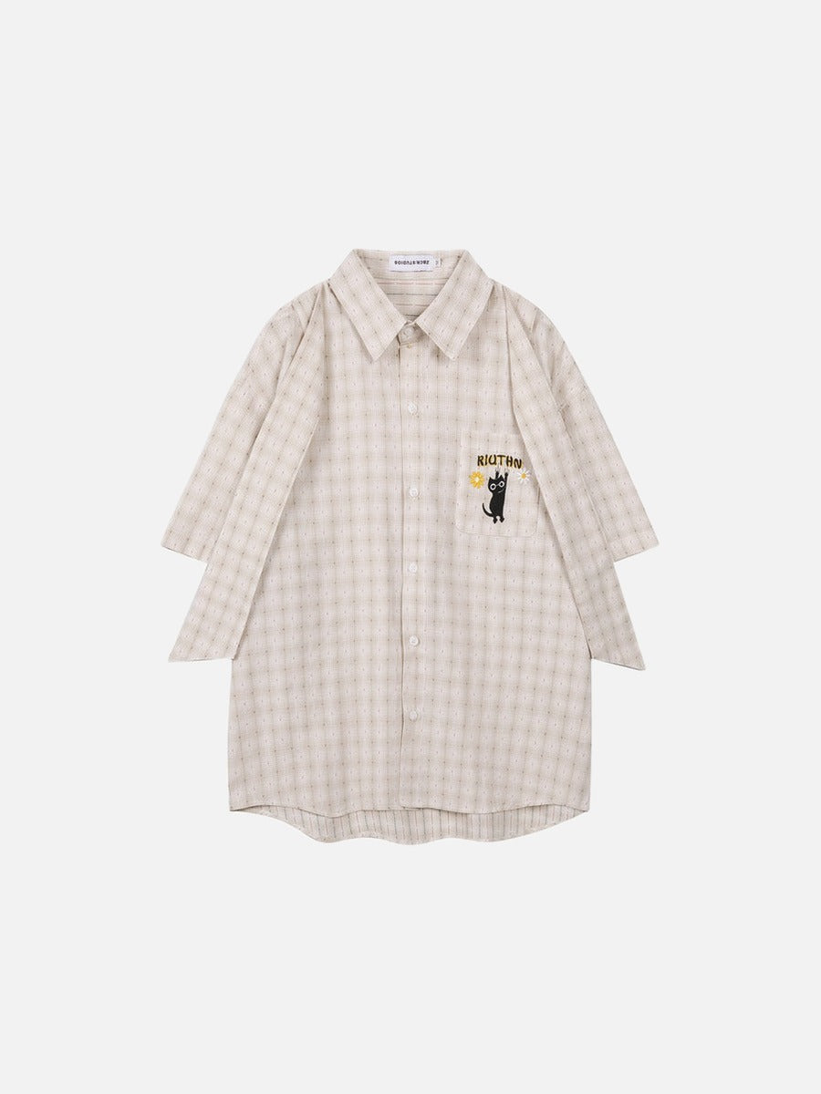 Chill Vibes Plaid Short-Sleeved Shirt