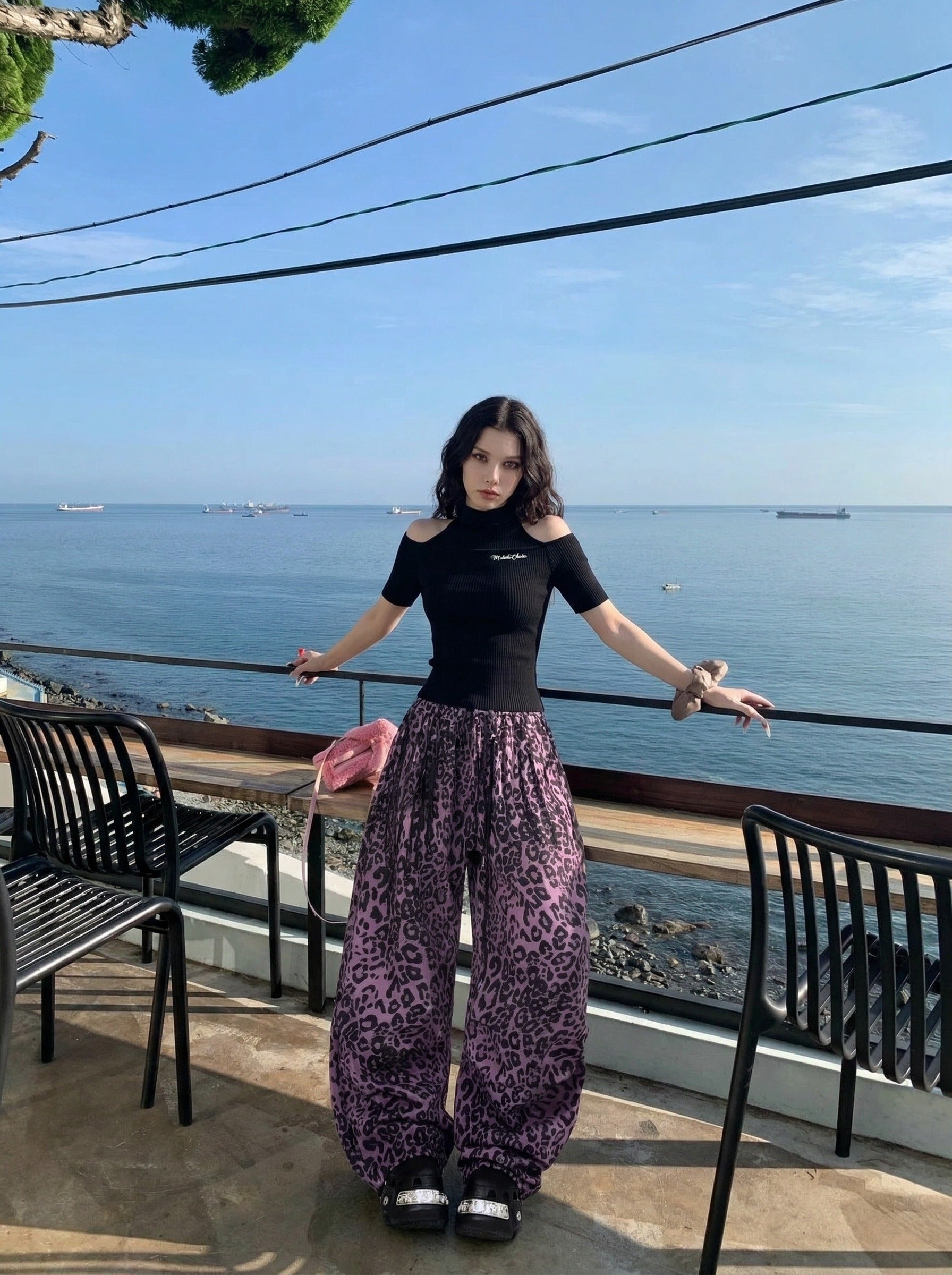 Cold-Shoulder Slim-Fit Knit Top