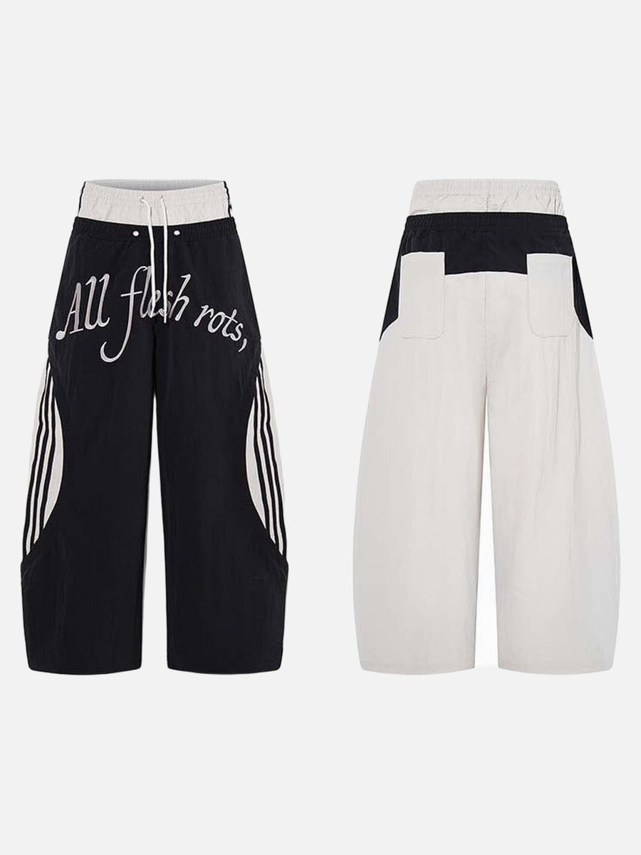 Pantalones de chándal de pierna ancha con bloques de color