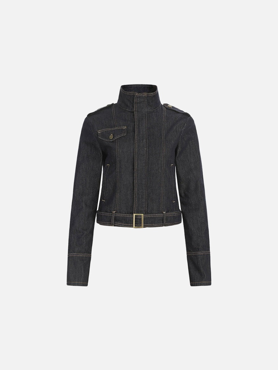 Chaqueta vaquera militar corta