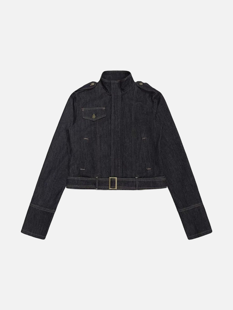 Chaqueta vaquera militar corta