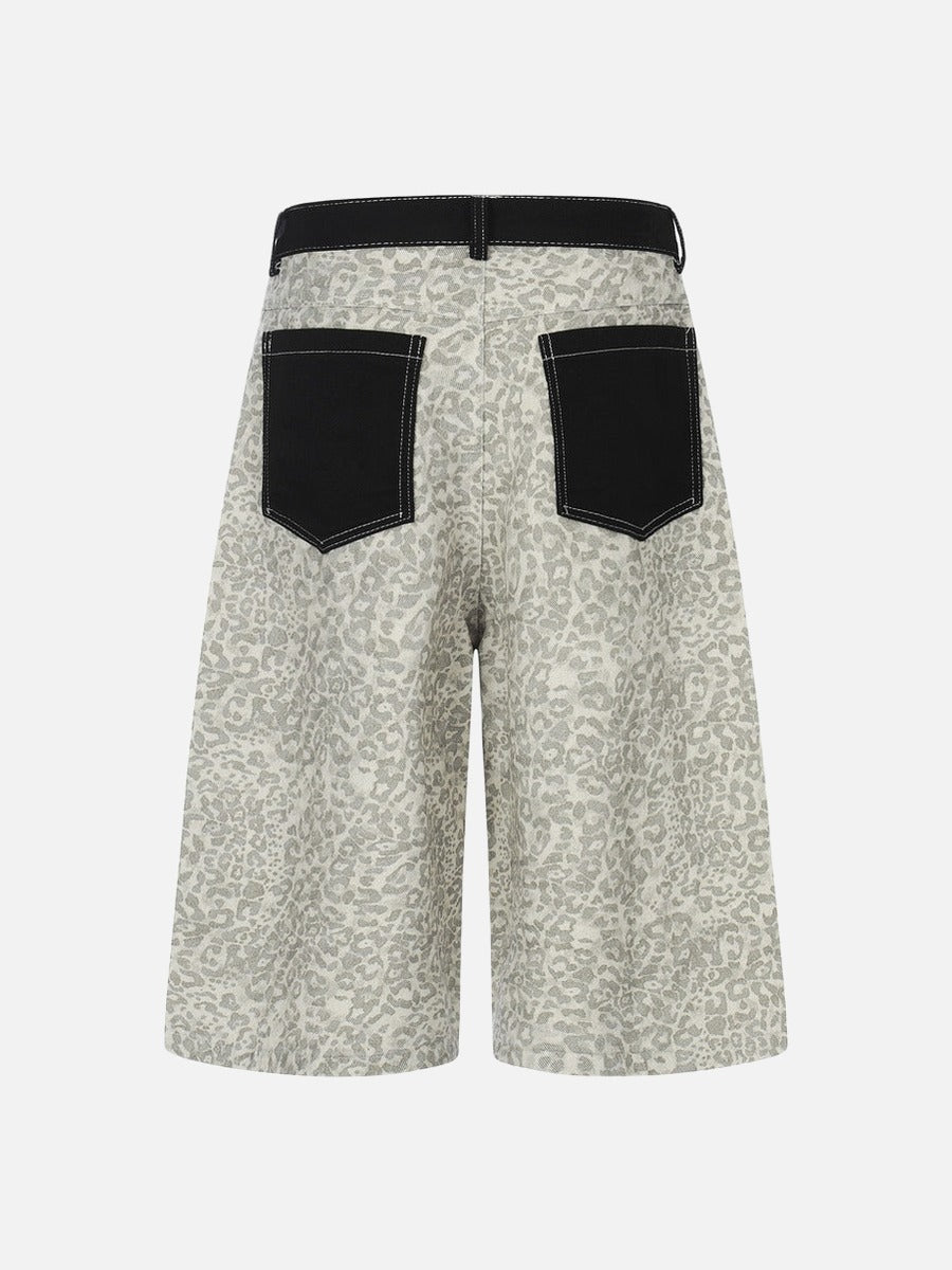 Cropped Wide-Leg Leopard Print Pants