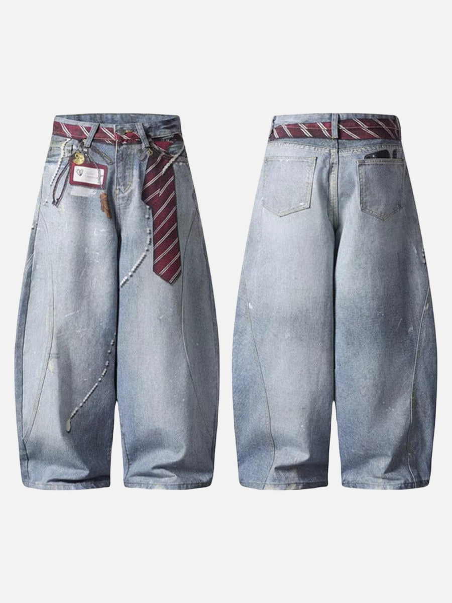 Distressed Light Blue Baggy Jeans