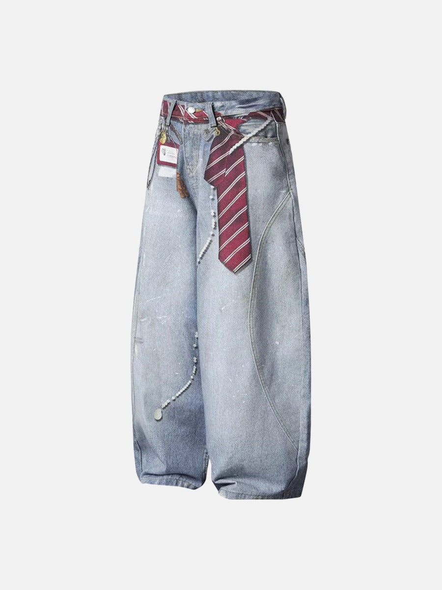 Distressed Light Blue Baggy Jeans