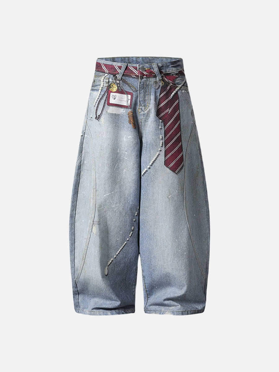 Distressed Light Blue Baggy Jeans