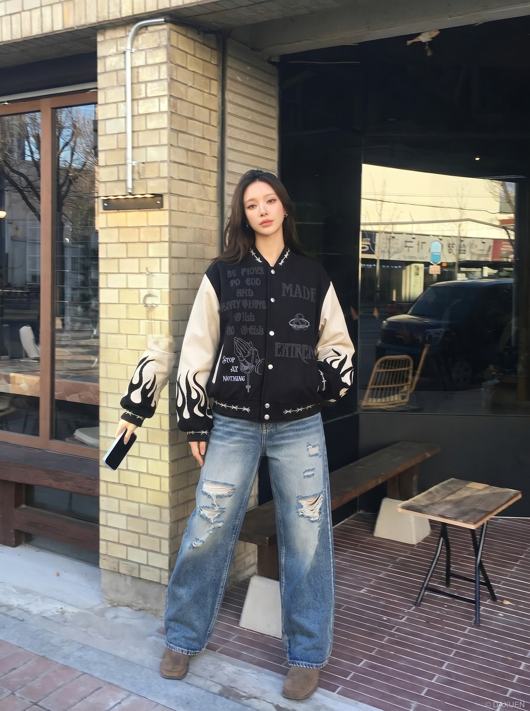 Vaqueros anchos desgastados - Casual