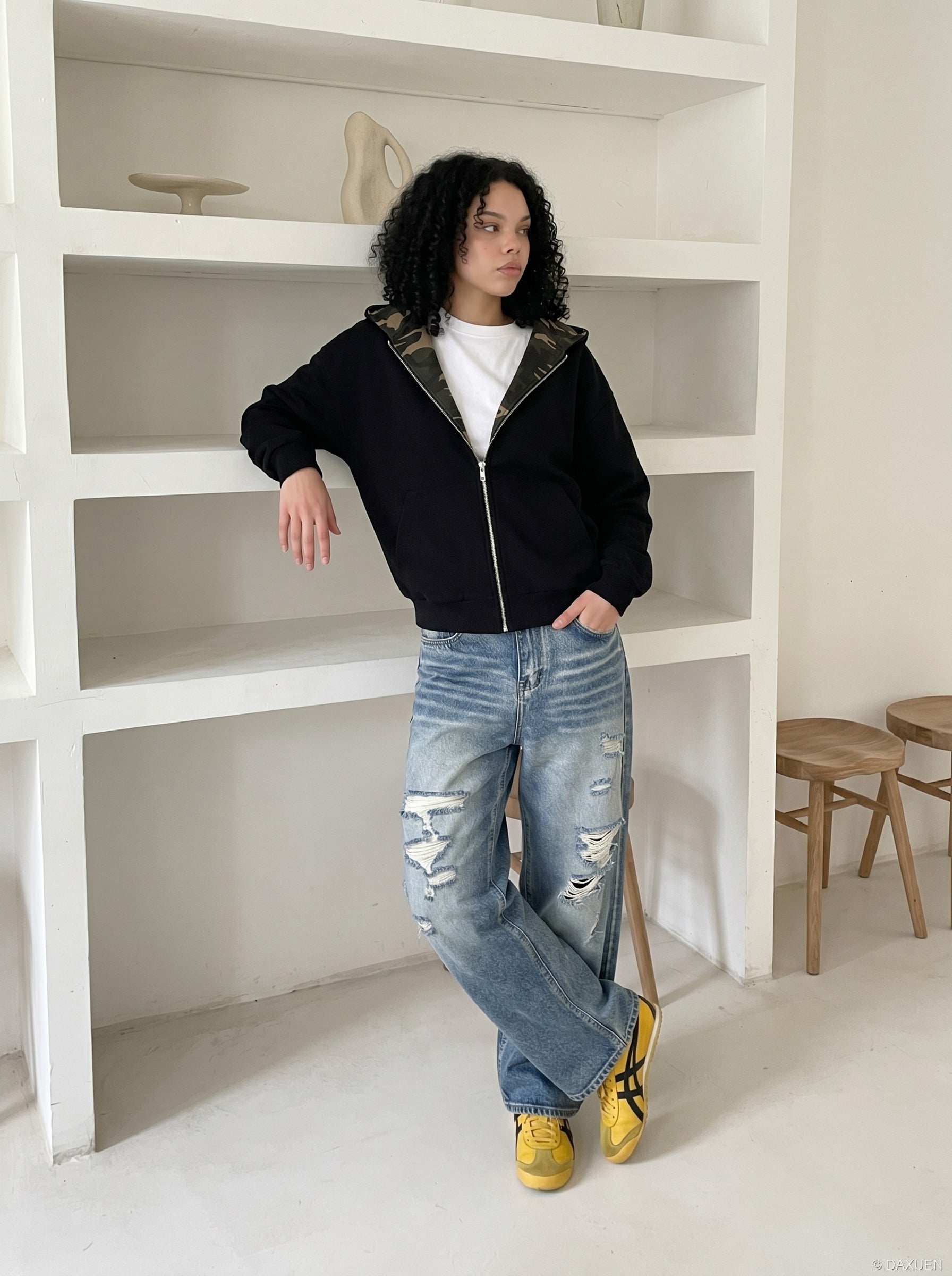 Vaqueros anchos desgastados - Casual