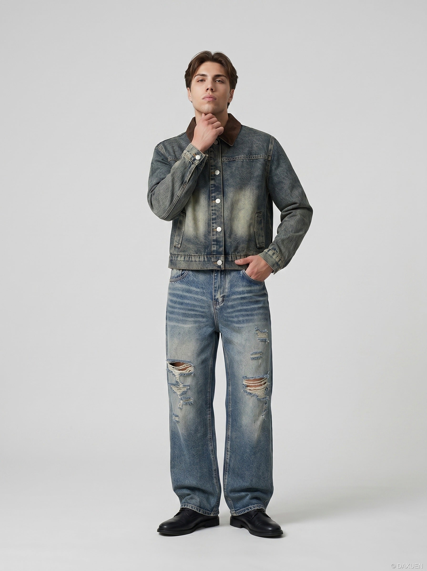 Vaqueros anchos desgastados - Casual