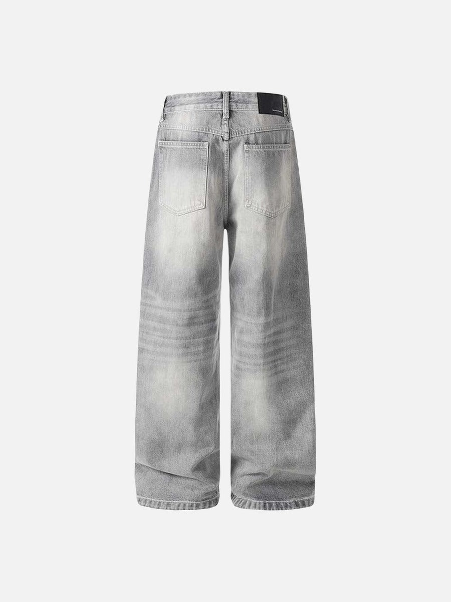 Distressed Wide-Leg Jeans - Denim