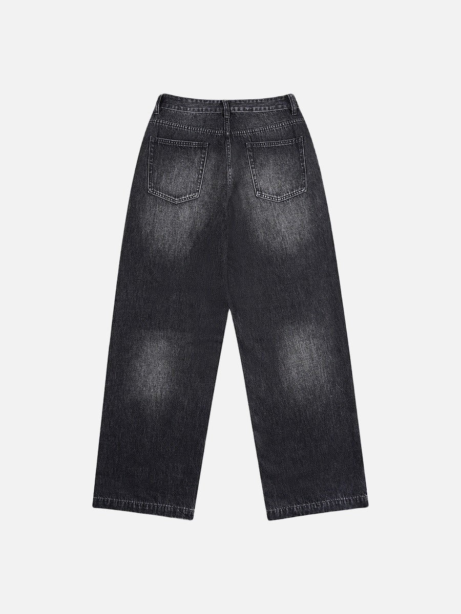 Studded Wide-Leg Denim Jeans