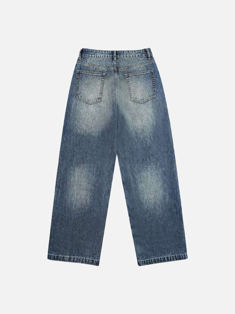 Studded Wide-Leg Denim Jeans