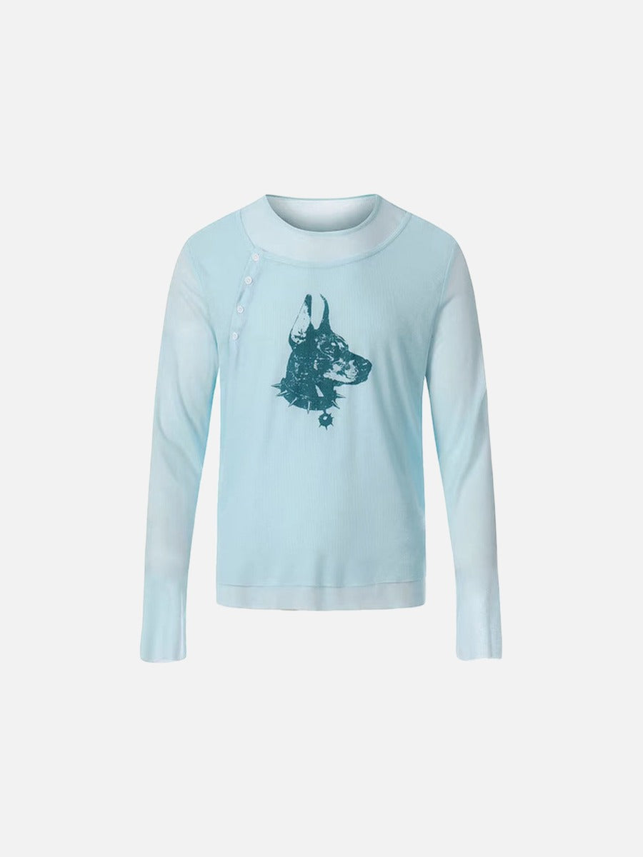 Camiseta Doberman de manga larga con gráfico