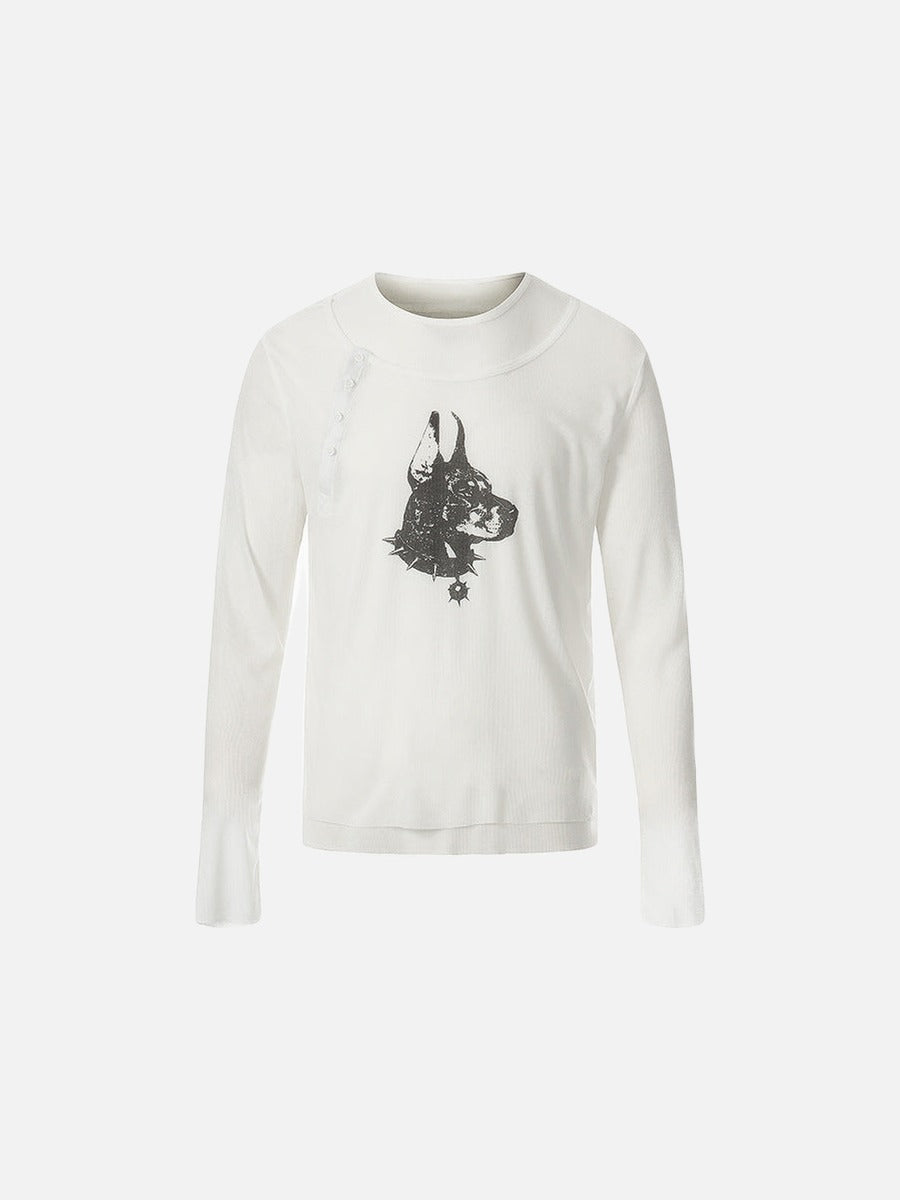 Camiseta Doberman de manga larga con gráfico