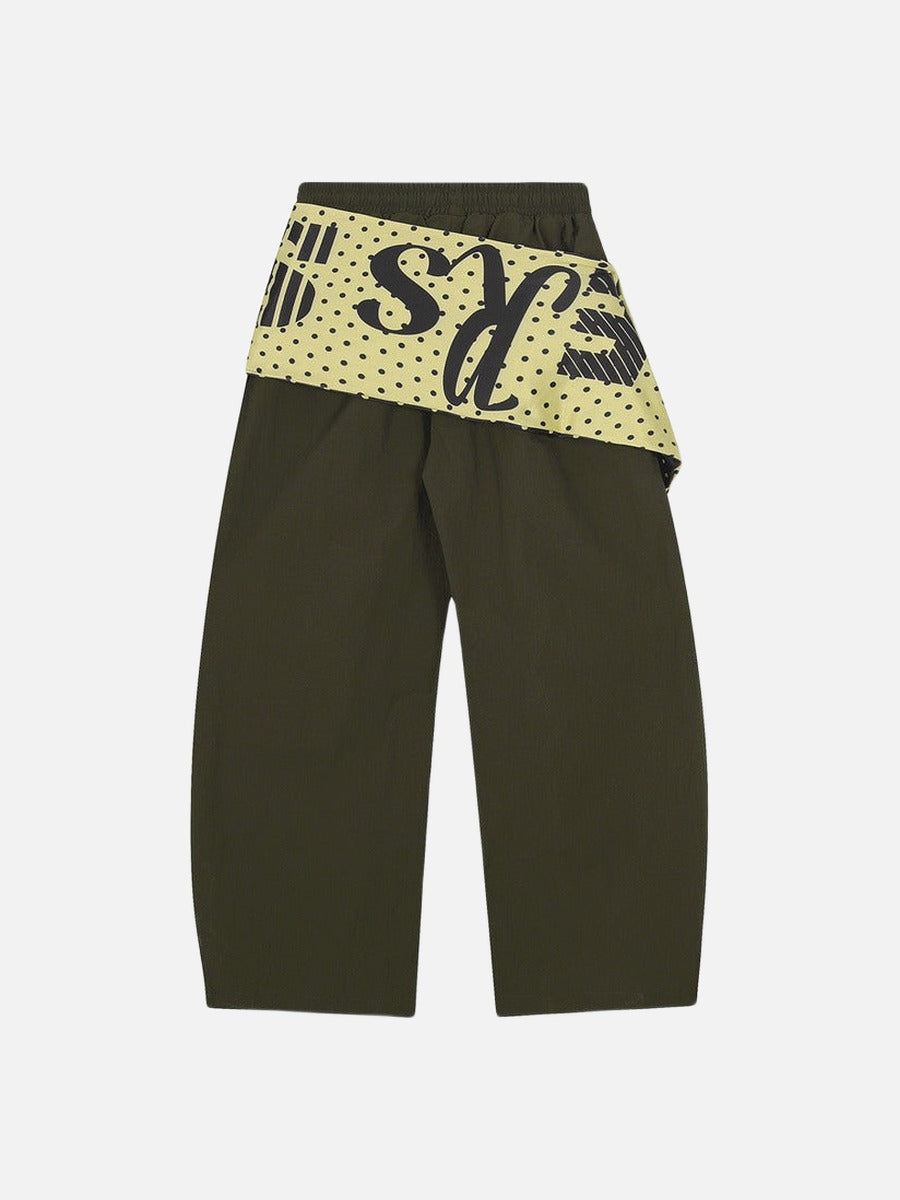 Edgy Wide-Leg Pants with Contrast Sash