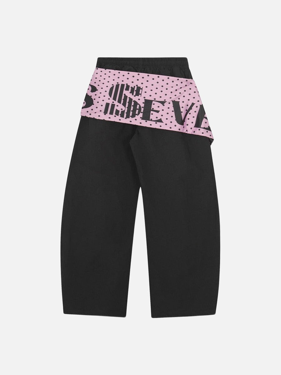 Edgy Wide-Leg Pants with Contrast Sash