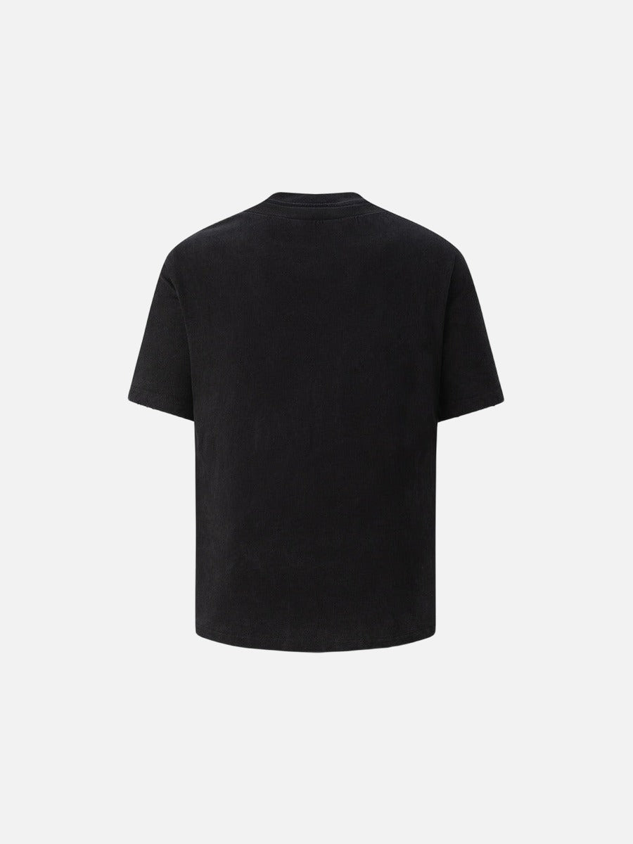 Camiseta estampada con texto descolorido