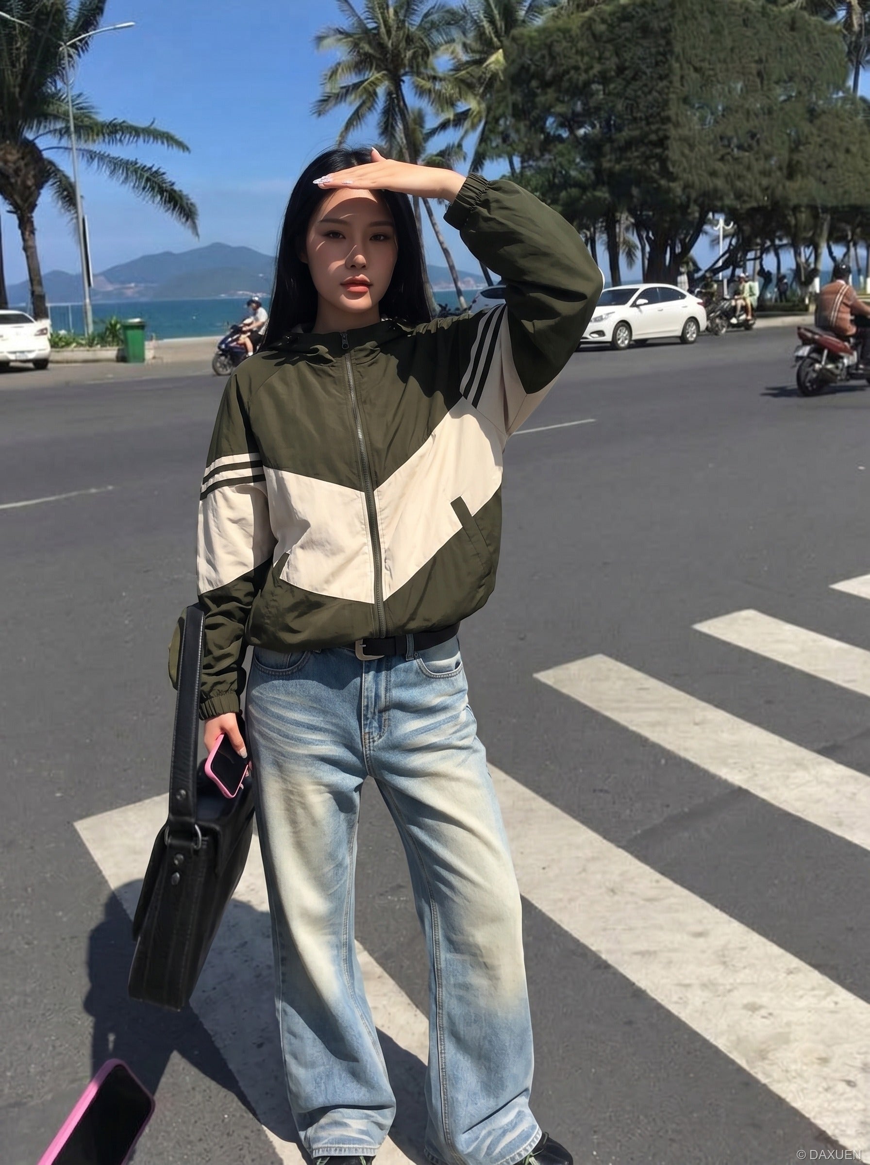 Flared Wide-Leg Denim Jeans