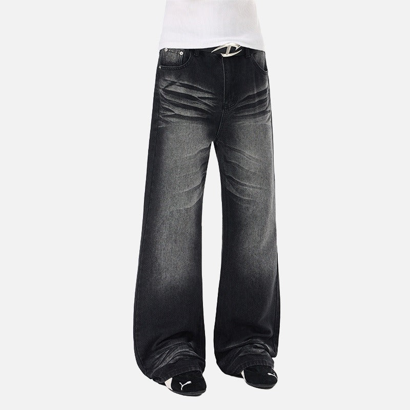 Flared Wide-Leg Denim Jeans