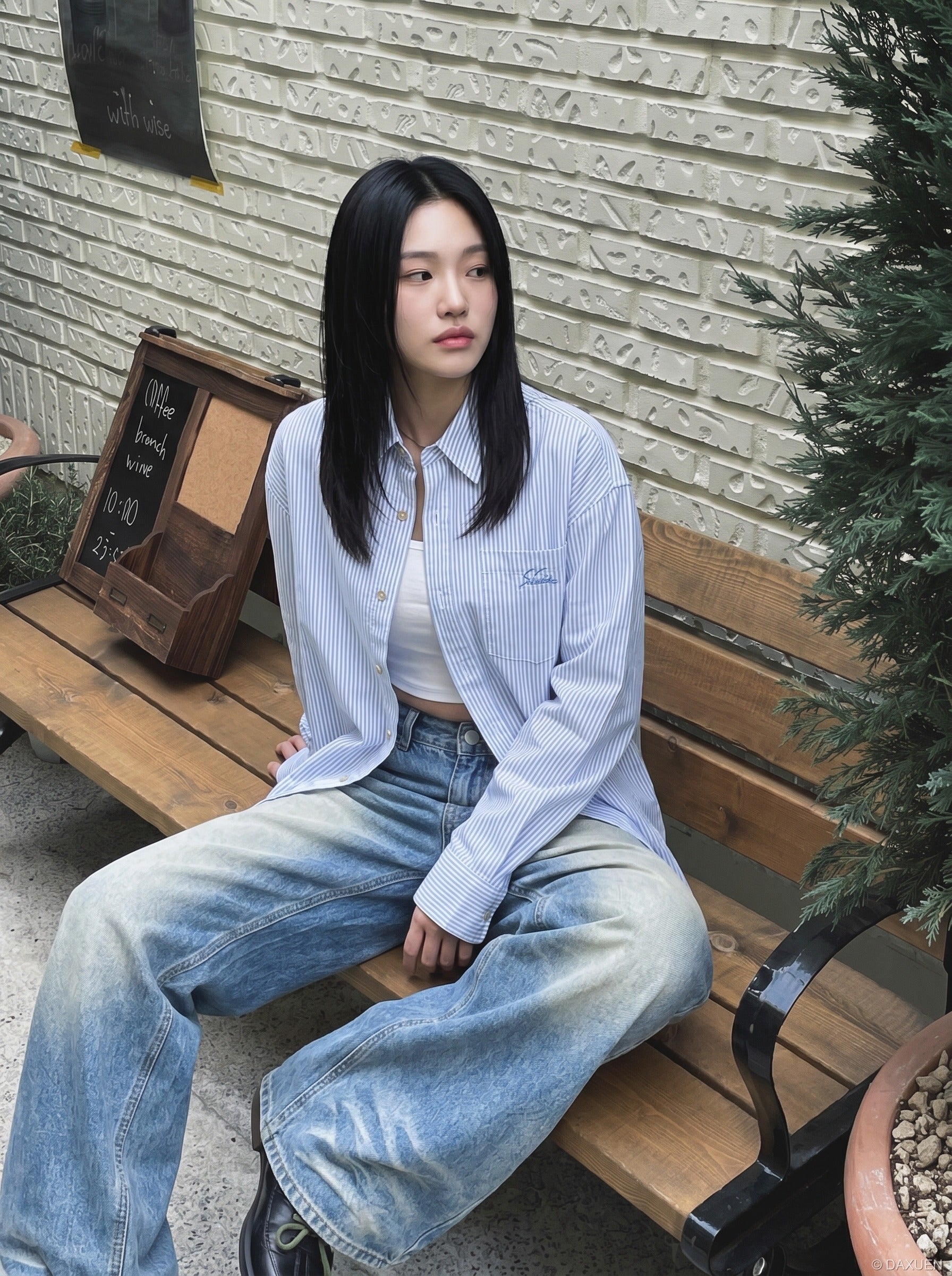 Flared Wide-Leg Denim Jeans