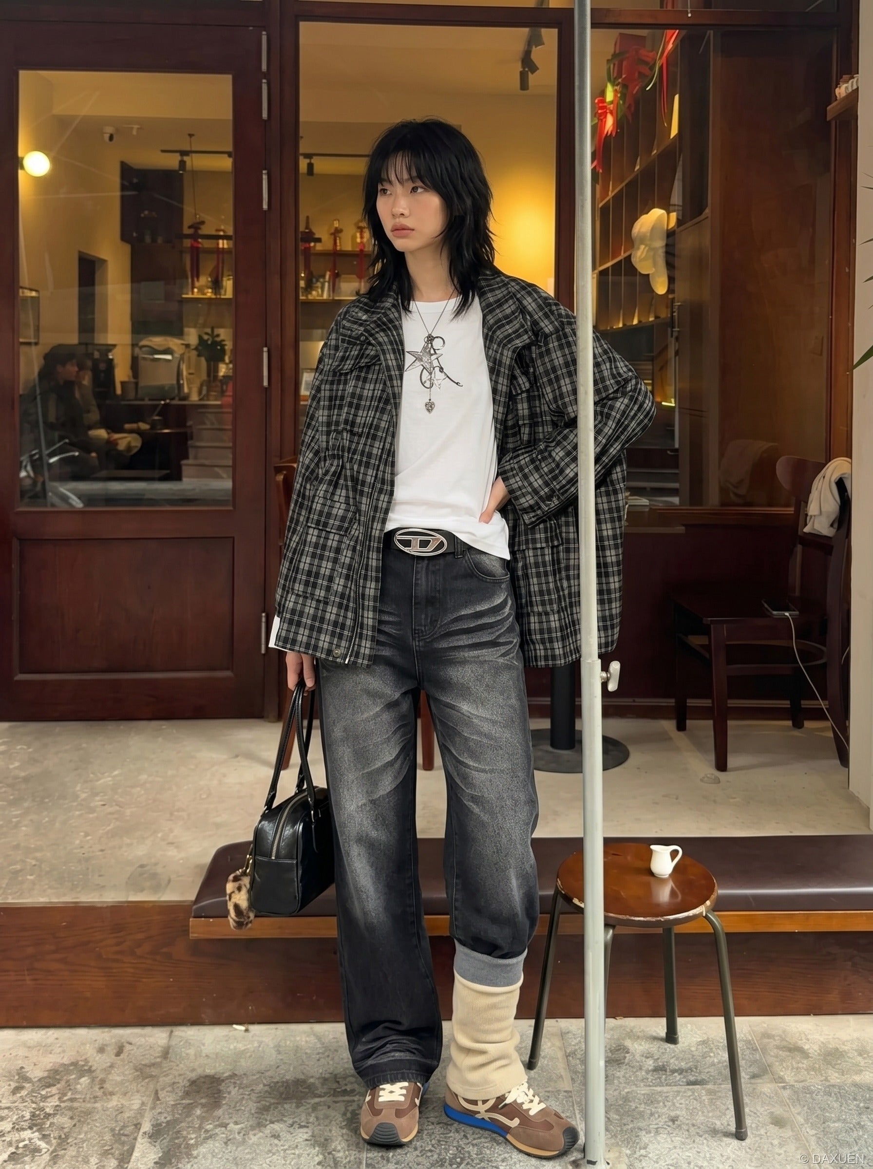 Flared Wide-Leg Denim Jeans