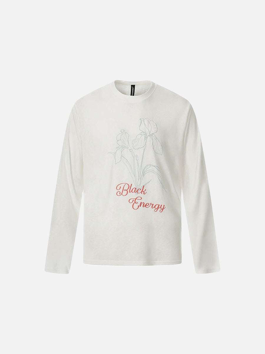 Camiseta de manga larga con gráfico floral