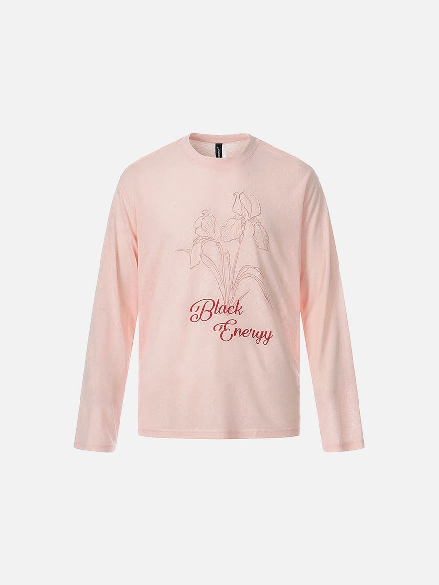 Camiseta de manga larga con gráfico floral
